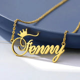 Crown Necklace Customized Name Couple Gift