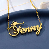 Crown Necklace Customized Name Couple Gift