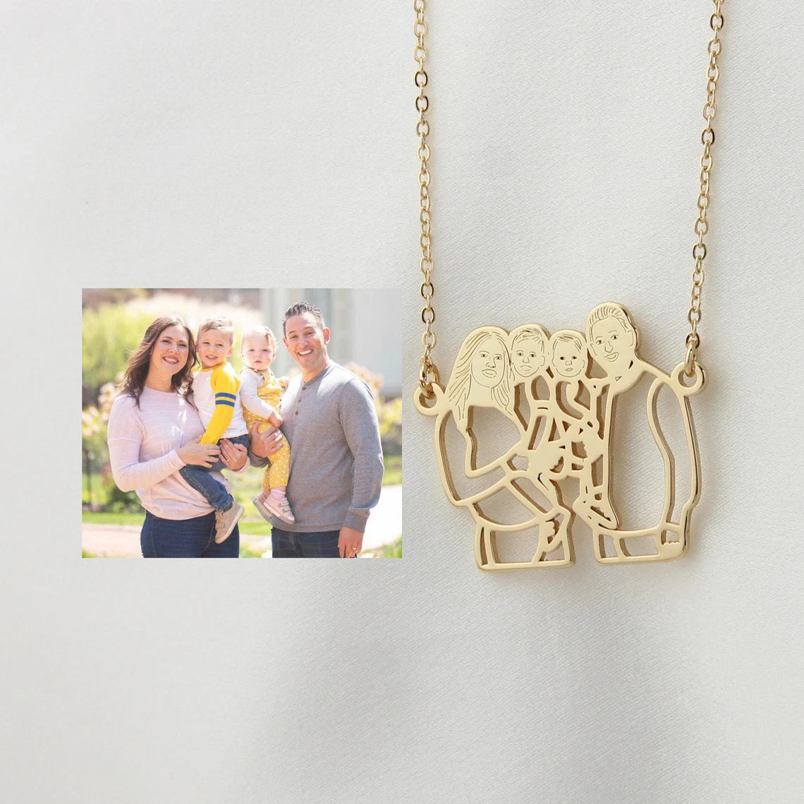 Picture Stick Figures Necklace
