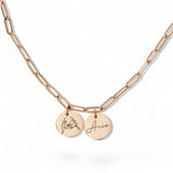 Two Round Plates Bamboo Necklace