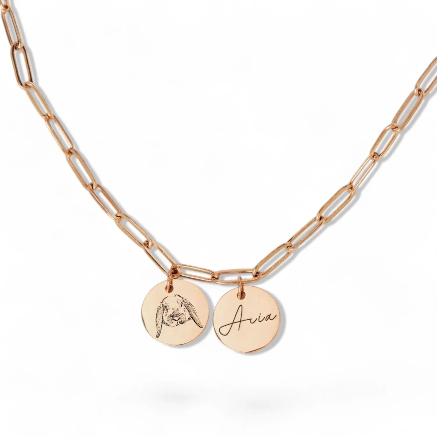 Two Round Plates Bamboo Necklace