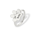 Custom Pet Paw Name Ring