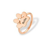 Custom Pet Paw Name Ring