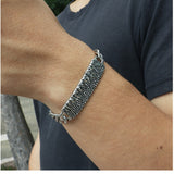 S925 Silver Flame Series Men's Bold Chain Bracelet