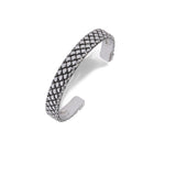 S925 Silver Bracelet for Men Fashion Hip-Hop Style Open Cuff