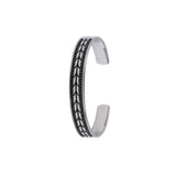 S925 Silver Bracelet for Men Vintage Open Cuff Bangle