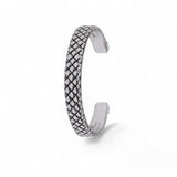 S925 Silver Bracelet for Men Fashion Hip-Hop Style Open Cuff