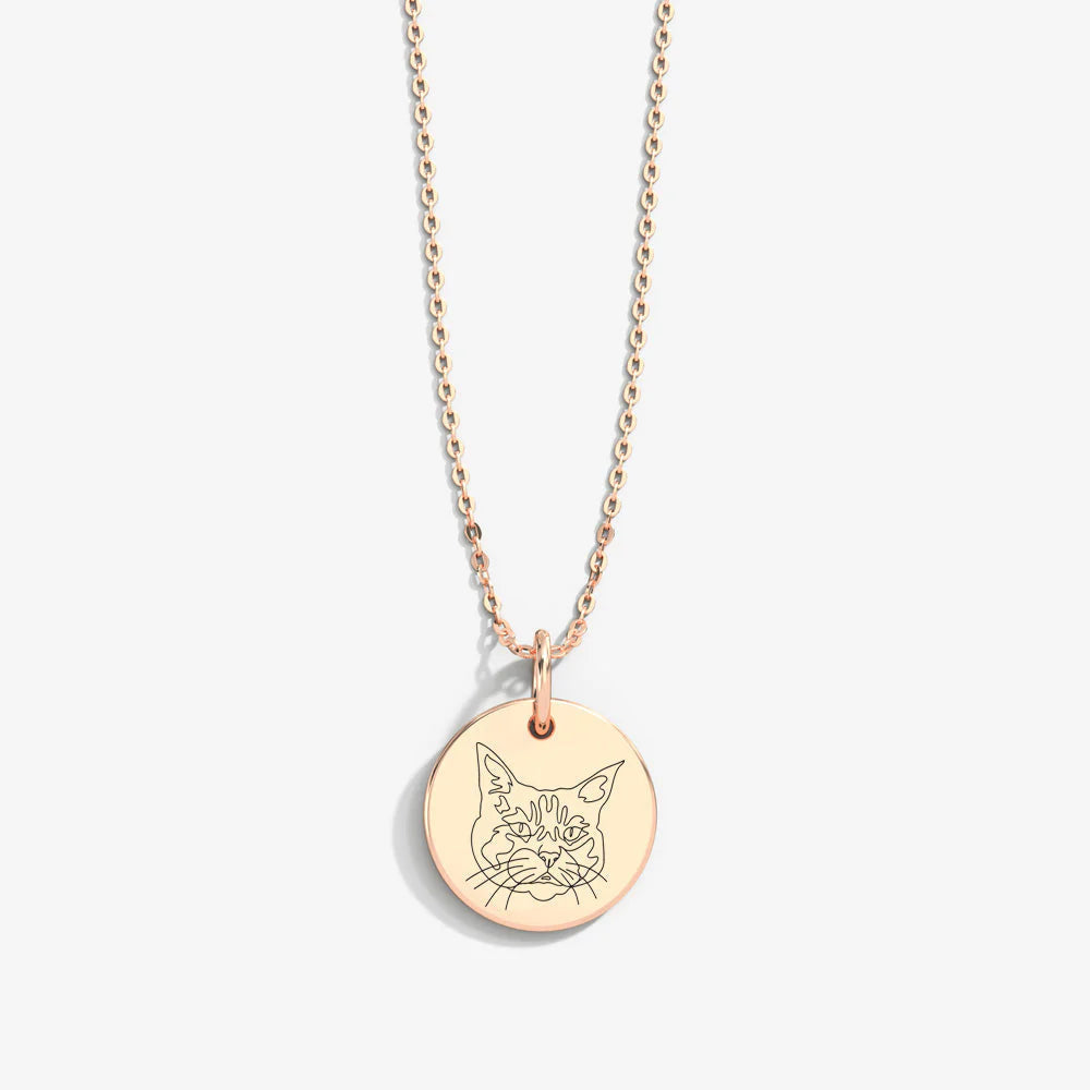 Pet Portrait & Name Necklace