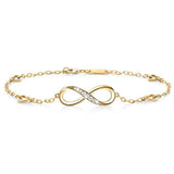 14k Gold Infinity Symbol Heart with Zirconia Foot Charms