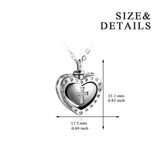 925 Sterling Silver Necklace Love Heart Cross Hollowed Out Family Urn Necklace