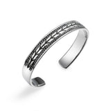 S925 Silver Bracelet for Men Vintage Open Cuff Bangle