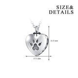 Pet Paw Print Urn Necklace