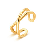 Gold Criss Cross Rings for Women Adjustable X Ring