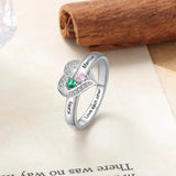 Personalized 2 Birthstone Ring for Women