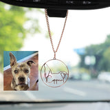 Personalized Dog Ears Outline Car Charm Accessories