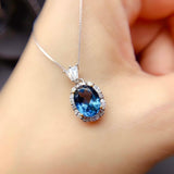 Natural Blue Stone Birthstone Necklace