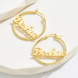 Personalized Large Name Hoops Earrings