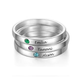 Custom Birthstone Name Ring