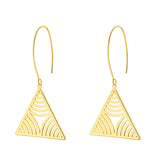 Gold Hollow Triangle Lightweight Earrings