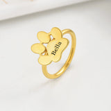 Custom Pet Paw Name Ring