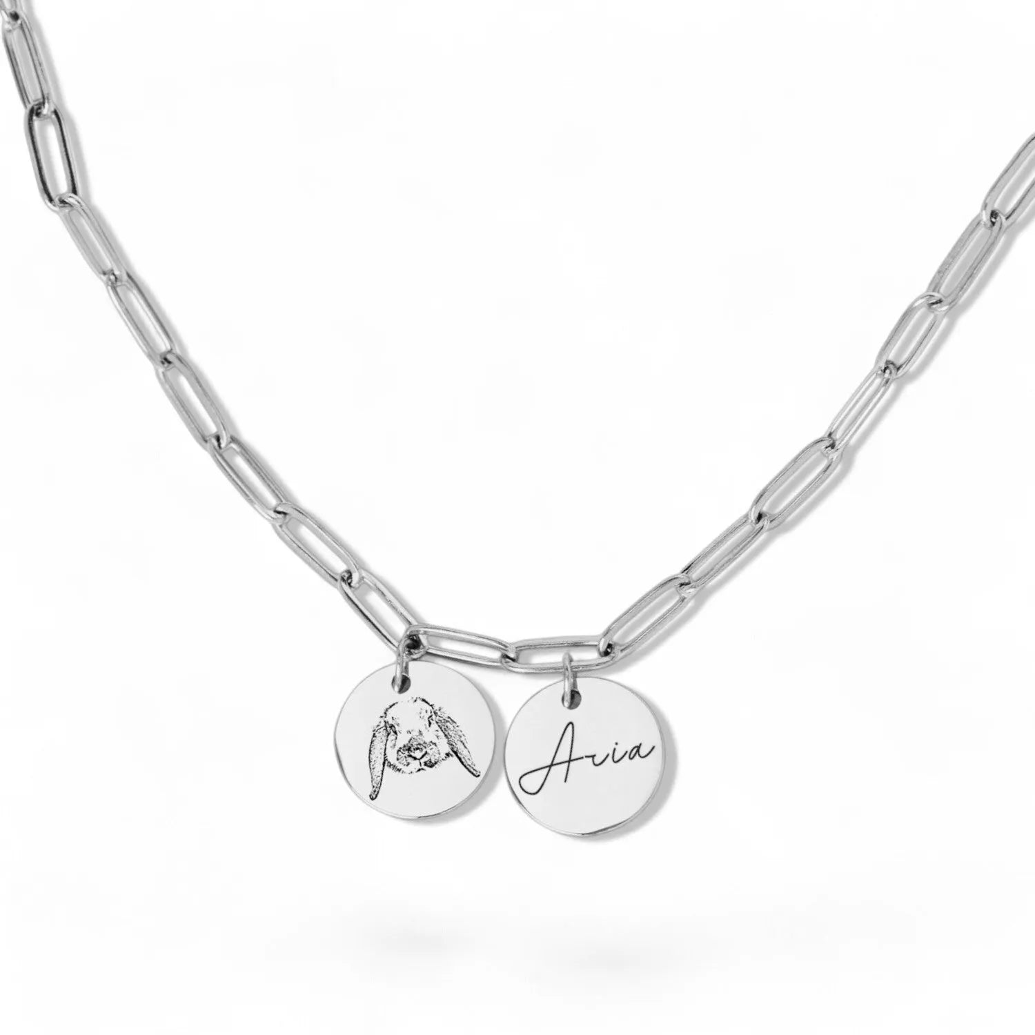Two Round Plates Bamboo Necklace