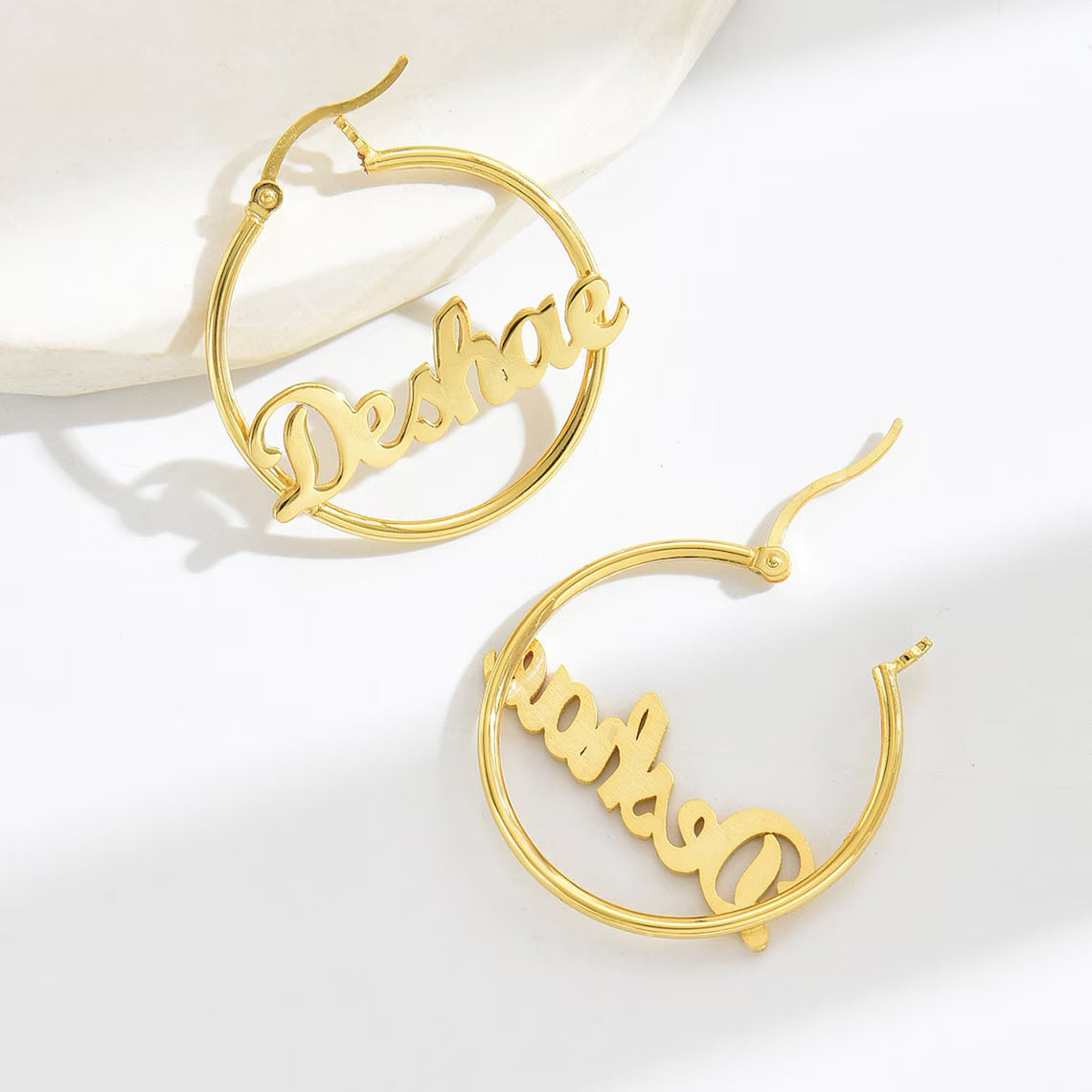 Personalized Large Name Hoops Earrings