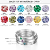 Custom Birthstone Name Ring