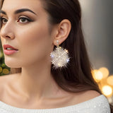 Christmas Party Sparkle Rystal Snowflake Earrings