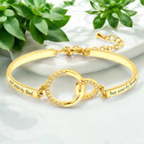 Customized Name Double Ring Bracelet