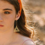 Gold Hollow Triangle Lightweight Earrings