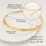 Gold Boho Tribal Engraved Cuff Choker Necklace