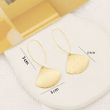 Gold Flat Brushed Ginkgo Leaf Lightweight Earrings Statement