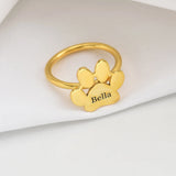 Custom Pet Paw Name Ring