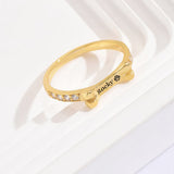 Personalized Zircon Stone Dog Bone Name Ring