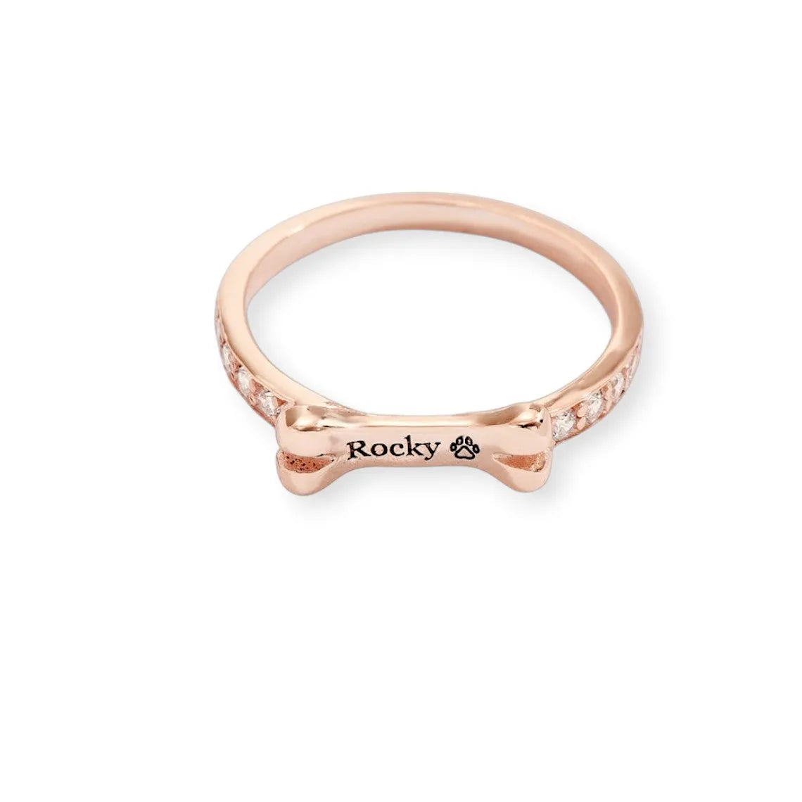 Dog Bone Name Ring