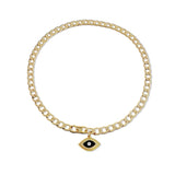 Chunky Gold 3D Evil Eye Charm Choker Necklace