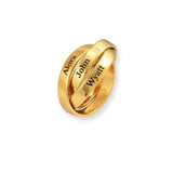 Personalized Three Circle Name Rings