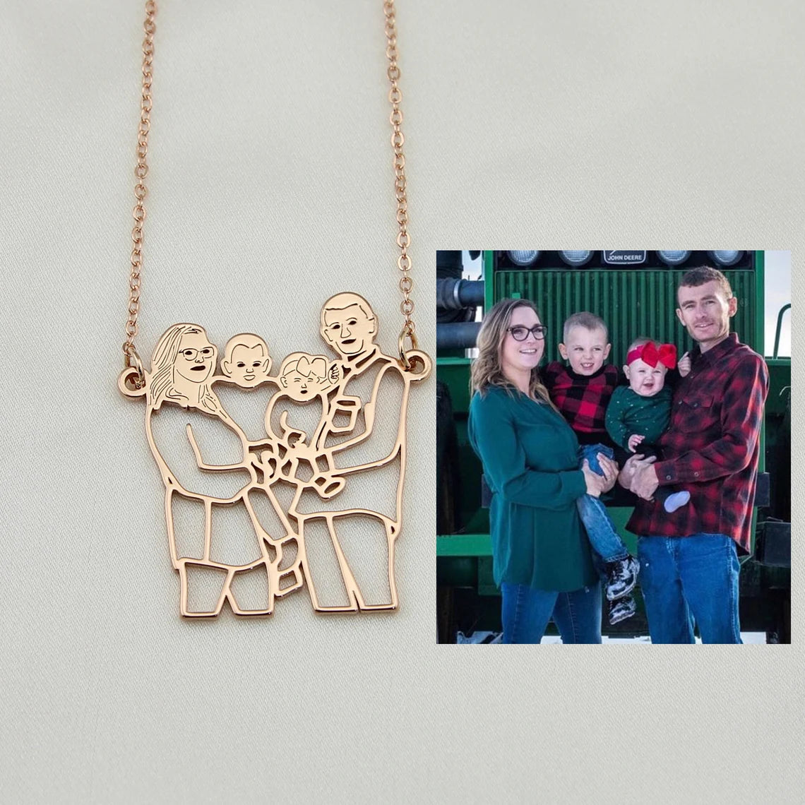 Picture Stick Figures Necklace