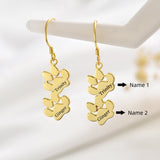 Personalized Dog Paw Name Earrings