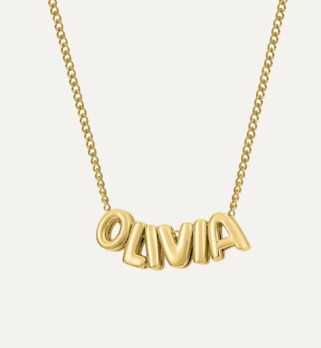 3D Bubble Name Necklace