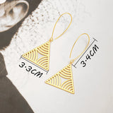 Gold Hollow Triangle Lightweight Earrings