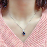 Natural Blue Stone Birthstone Necklace