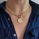 Medallion Necklace Vintage Queen Elizabeth Coin Necklace