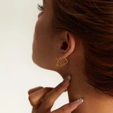 Golden Heart Hoop Earings