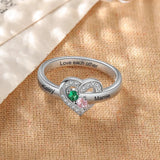 Personalized 2 Birthstone Ring for Women