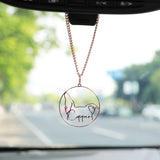 Personalized Dog Ears Outline Car Charm Accessories