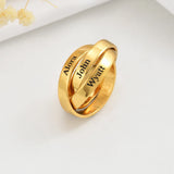 Personalized Three Circle Name Rings