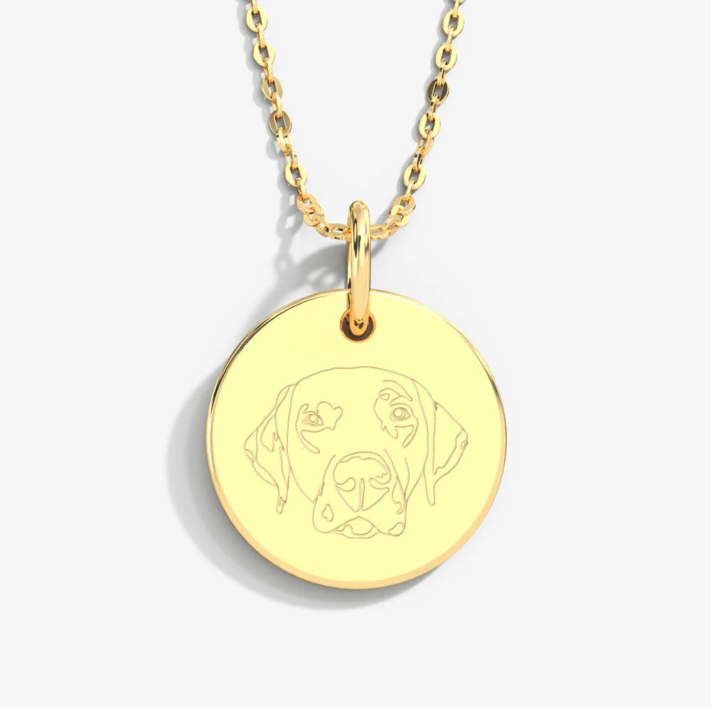 Pet Portrait & Name Necklace