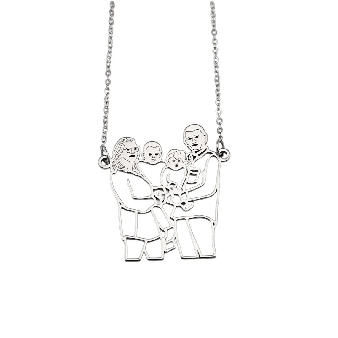 Picture Stick Figures Necklace