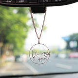 Personalized Dog Ears Outline Car Charm Accessories